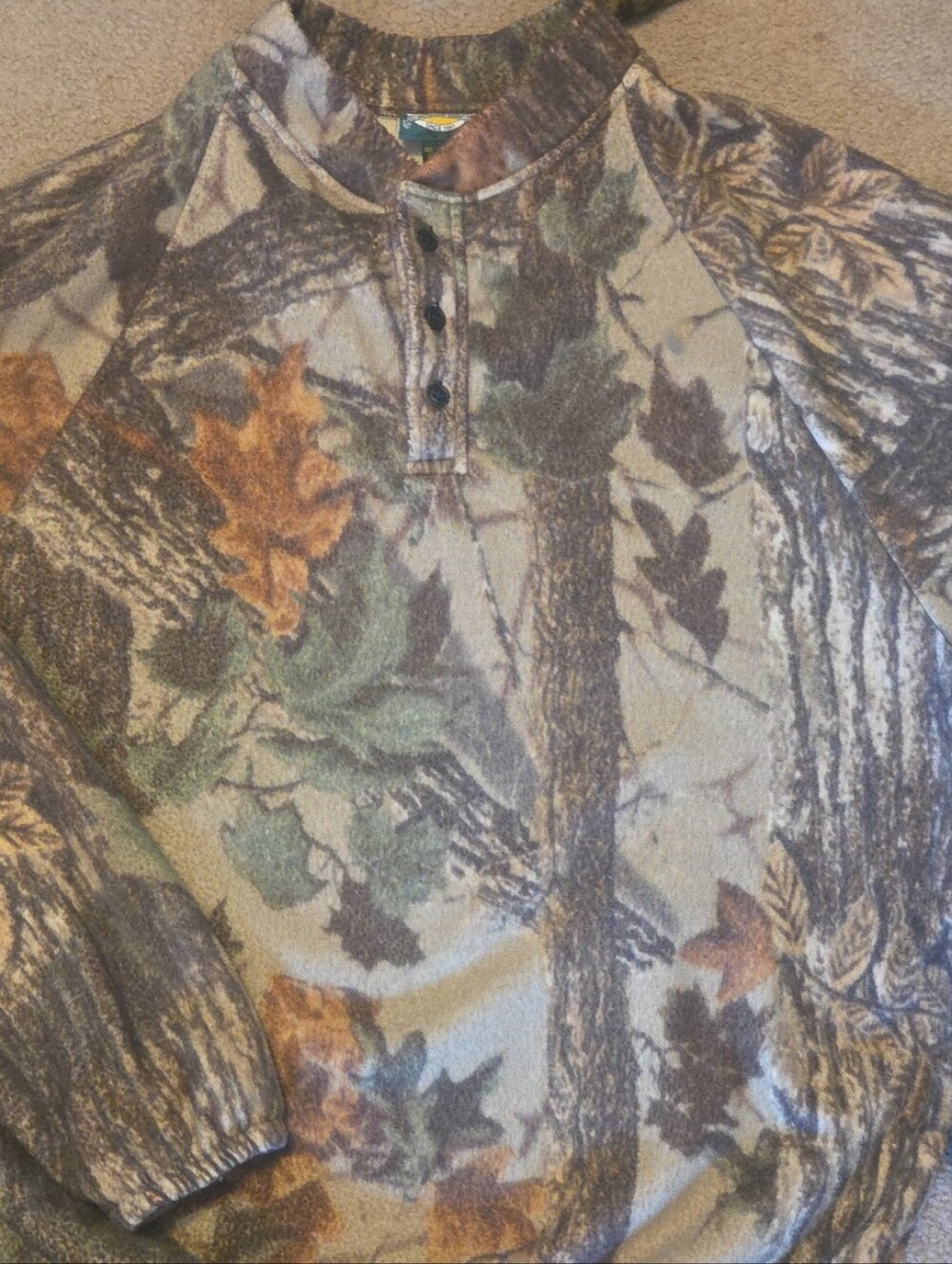 Cabela's Men's Camouflage Pullover Shirt Jacket - Brown Green Tan
